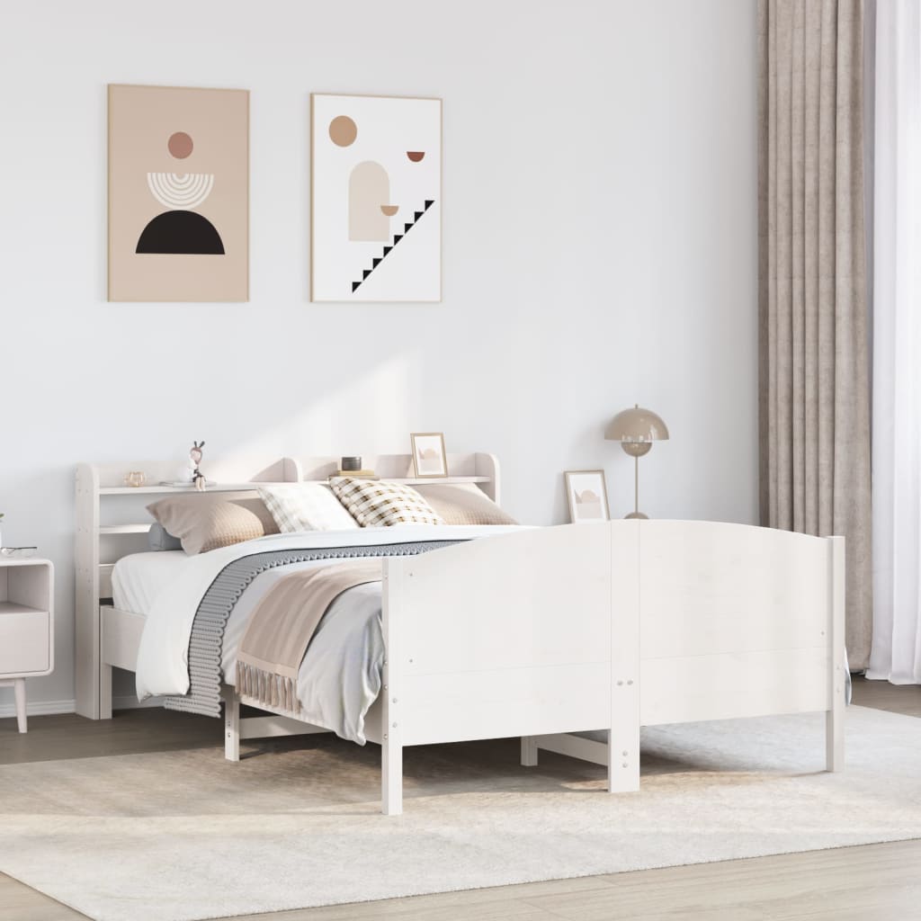 Bedframe zonder matras massief grenenhout wit 140x190 cm is nu te koop bij PeponiXL, paradijselijk wonen!