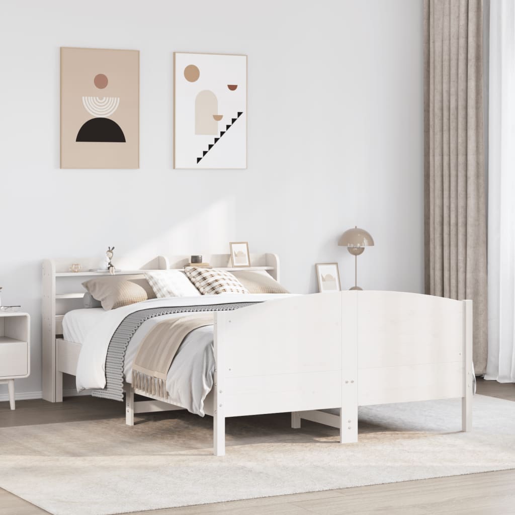 Bedframe zonder matras massief grenenhout wit 120x190 cm is nu te koop bij PeponiXL, paradijselijk wonen!