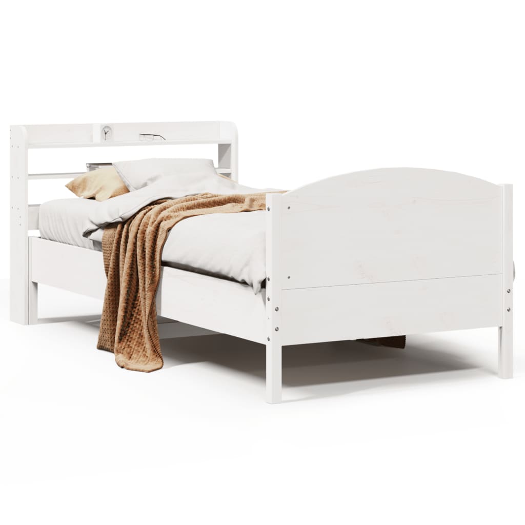Bedframe zonder matras massief grenenhout wit 140x200 cm is nu te koop bij PeponiXL, paradijselijk wonen!