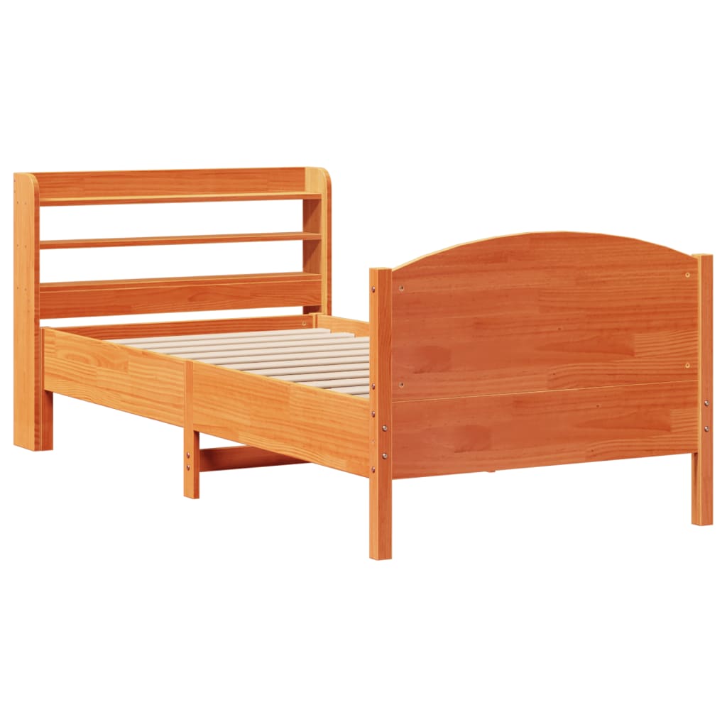 Bedframe zonder matras massief grenenhout wasbruin 100x200 cm is nu te koop bij PeponiXL, paradijselijk wonen!