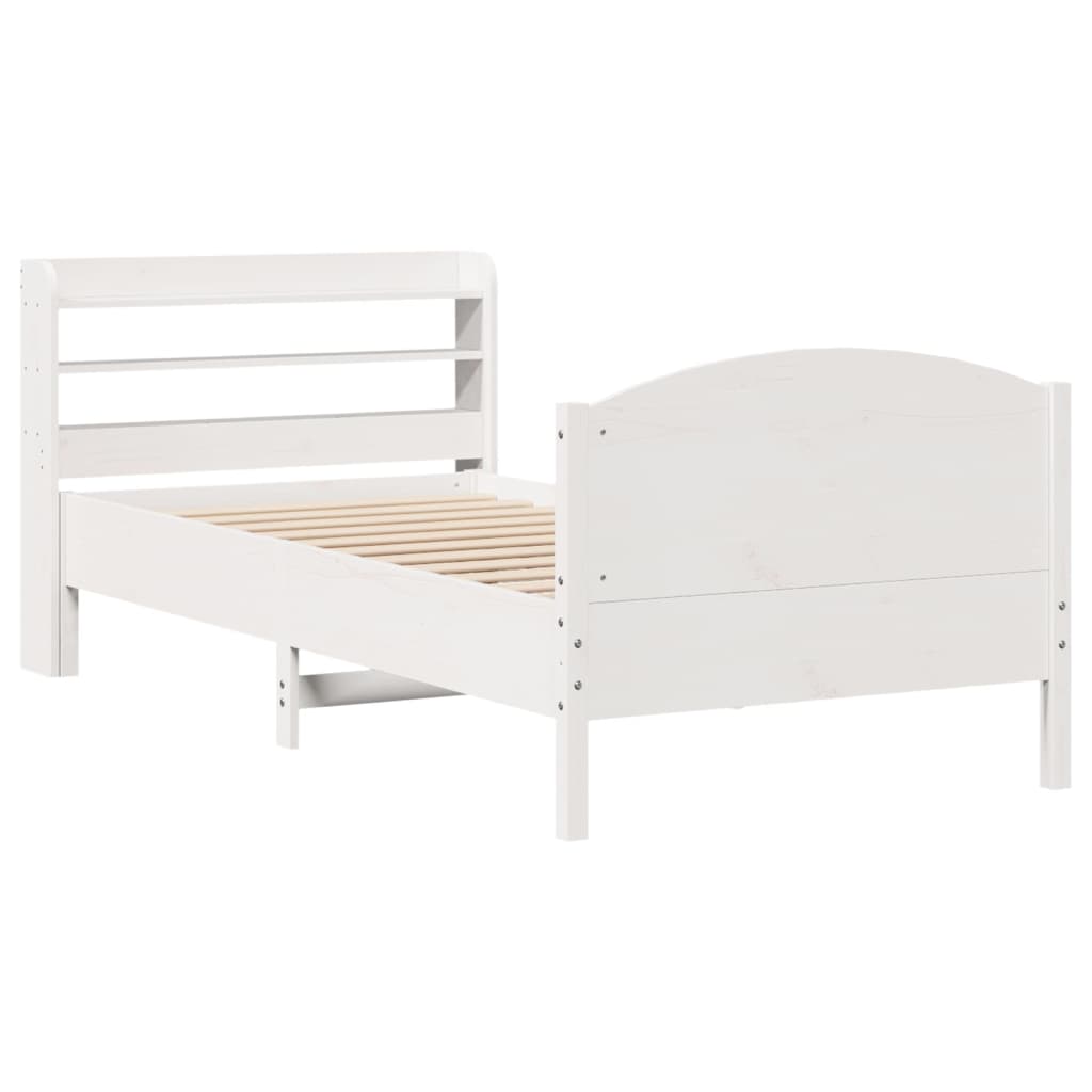 Bedframe zonder matras massief grenenhout wit 75x190 cm is nu te koop bij PeponiXL, paradijselijk wonen!