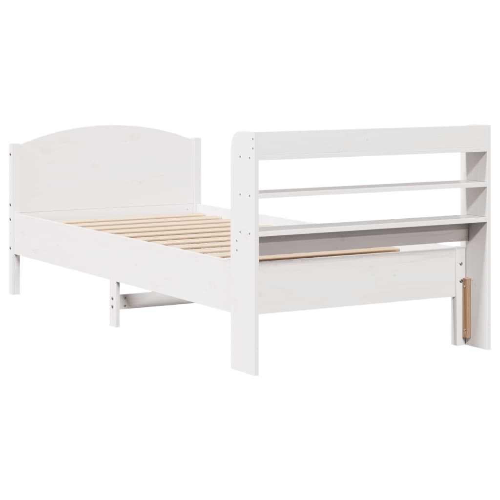Bedframe zonder matras massief grenenhout wit 75x190 cm is nu te koop bij PeponiXL, paradijselijk wonen!