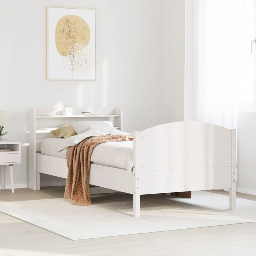 Bedframe zonder matras massief grenenhout wit 75x190 cm is nu te koop bij PeponiXL, paradijselijk wonen!