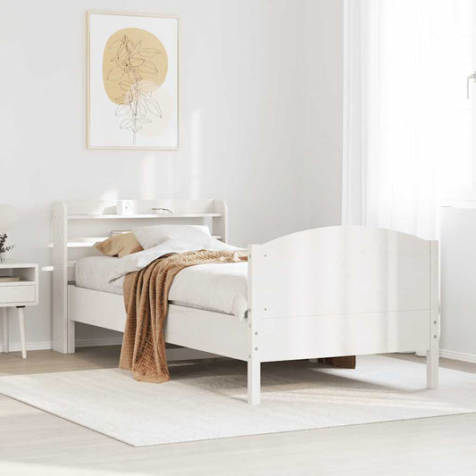 Bedframe zonder matras massief grenenhout wit 75x190 cm is nu te koop bij PeponiXL, paradijselijk wonen!