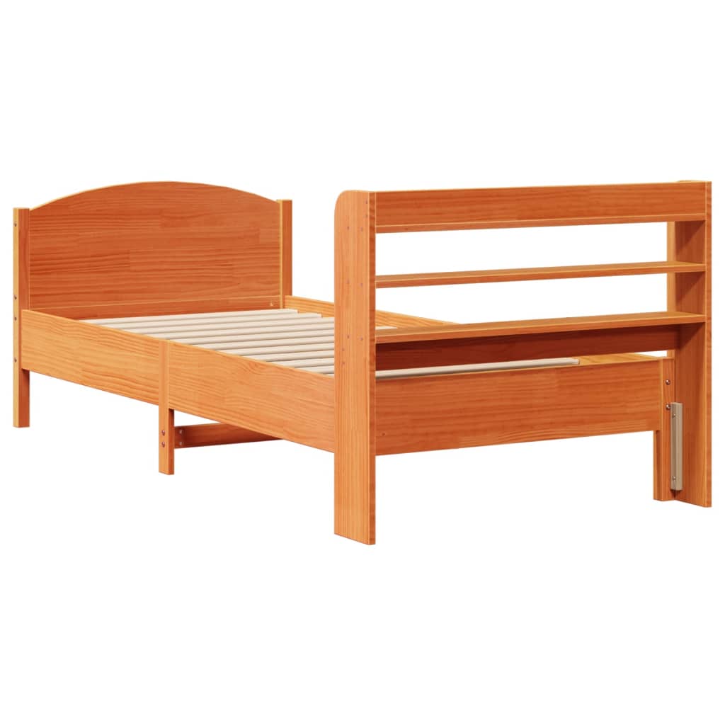 Bedframe zonder matras massief grenenhout wasbruin 75x190 cm is nu te koop bij PeponiXL, paradijselijk wonen!