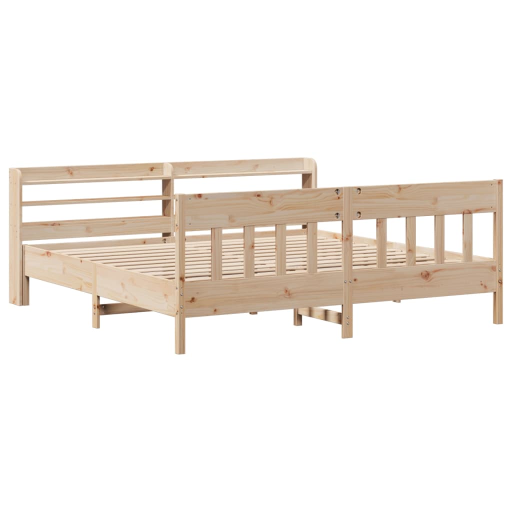 Bedframe zonder matras massief grenenhout 200x200 cm is nu te koop bij PeponiXL, paradijselijk wonen!