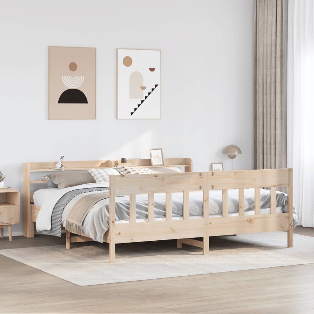 Bedframe zonder matras massief grenenhout 200x200 cm is nu te koop bij PeponiXL, paradijselijk wonen!