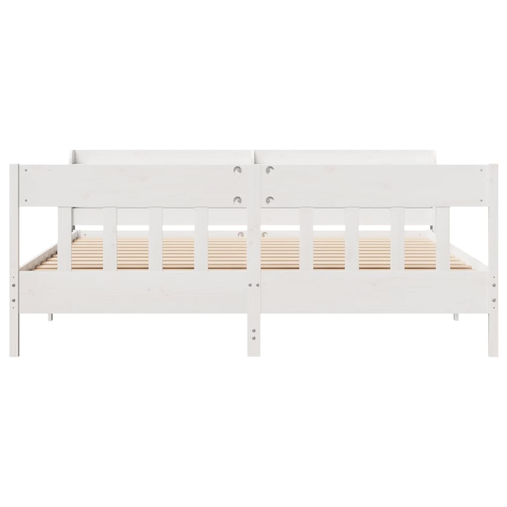 Bedframe zonder matras massief grenenhout wit 200x200 cm is nu te koop bij PeponiXL, paradijselijk wonen!