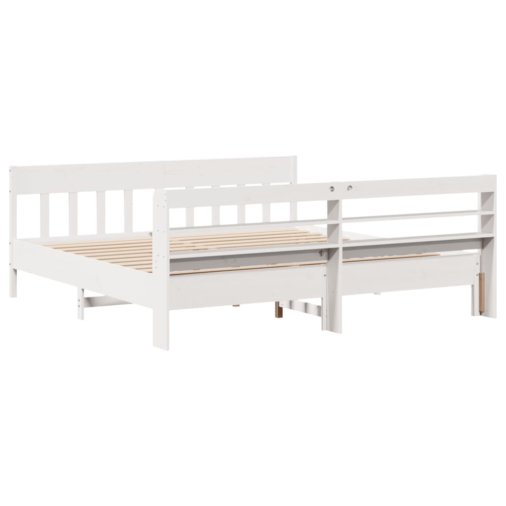 Bedframe zonder matras massief grenenhout wit 200x200 cm is nu te koop bij PeponiXL, paradijselijk wonen!