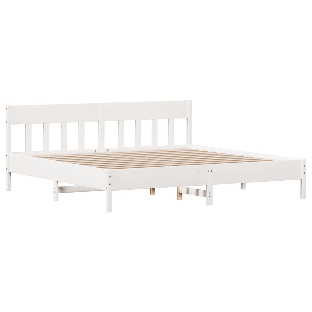 Bedframe zonder matras massief grenenhout wit 200x200 cm is nu te koop bij PeponiXL, paradijselijk wonen!