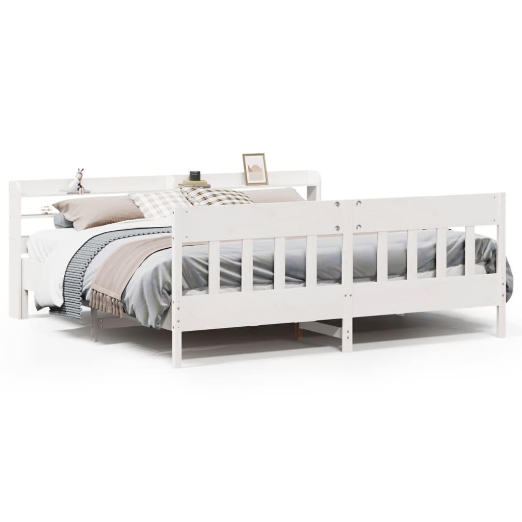 Bedframe zonder matras massief grenenhout wit 180x200 cm is nu te koop bij PeponiXL, paradijselijk wonen!