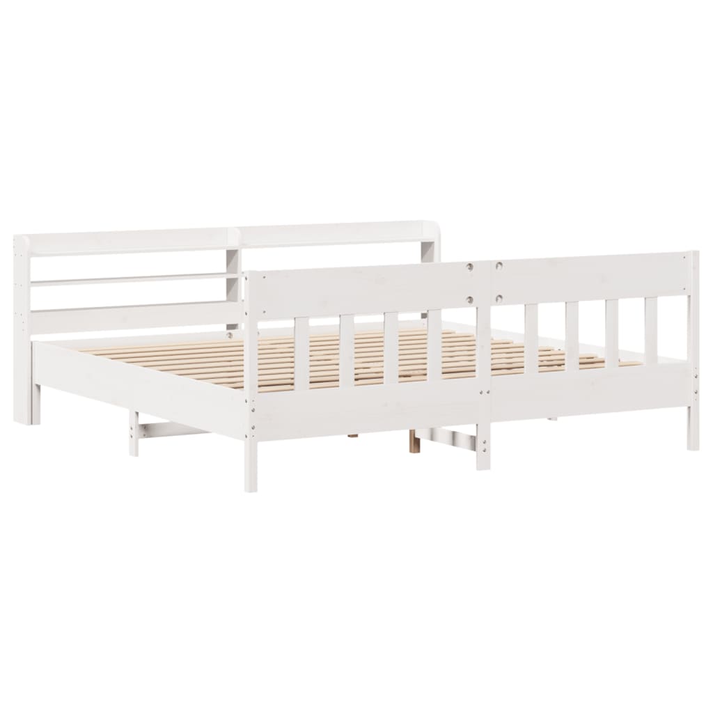 Bedframe zonder matras massief grenenhout wit 180x200 cm is nu te koop bij PeponiXL, paradijselijk wonen!