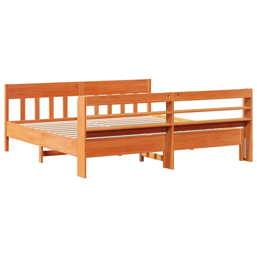 Bedframe zonder matras massief grenenhout wasbruin 180x200 cm is nu te koop bij PeponiXL, paradijselijk wonen!