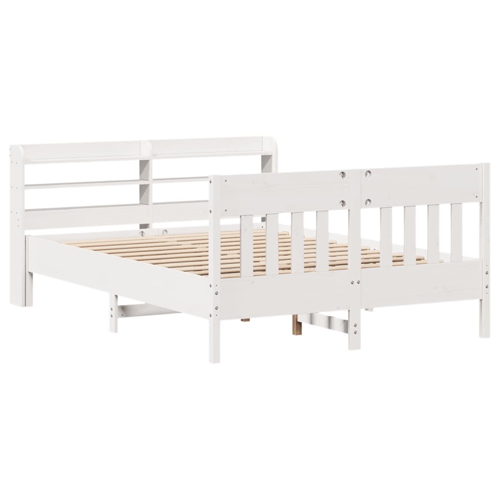 Bedframe zonder matras massief grenenhout wit 160x200 cm is nu te koop bij PeponiXL, paradijselijk wonen!
