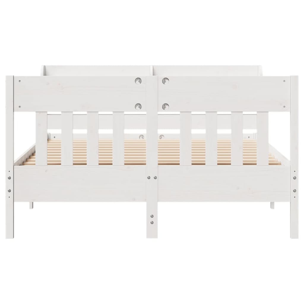 Bedframe zonder matras massief grenenhout wit 150x200 cm is nu te koop bij PeponiXL, paradijselijk wonen!