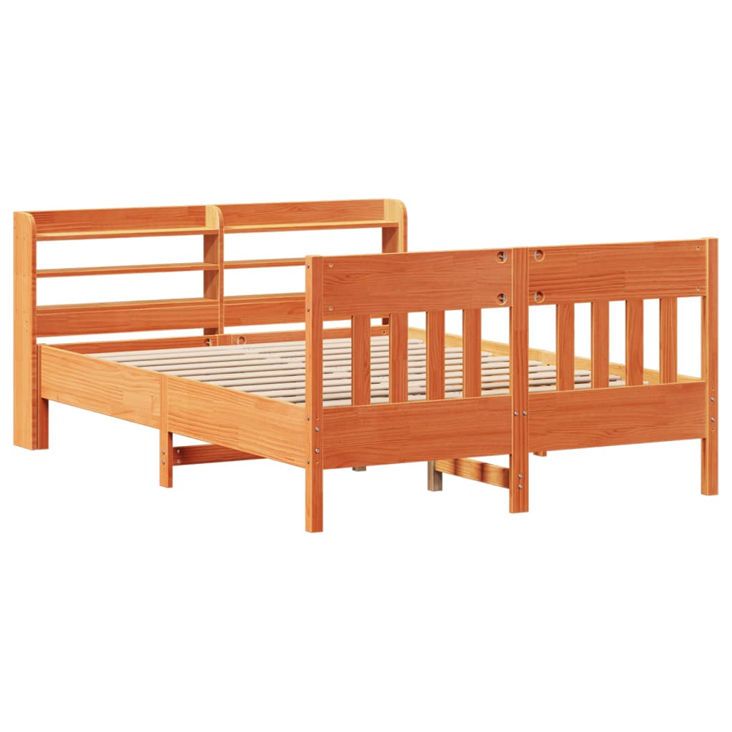 Bedframe zonder matras massief grenenhout wasbruin 150x200 cm is nu te koop bij PeponiXL, paradijselijk wonen!