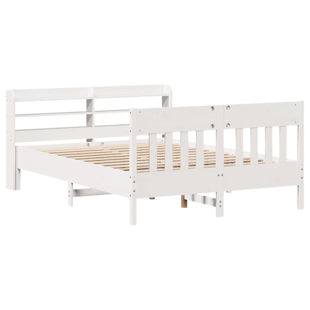 Bedframe zonder matras massief grenenhout wit 140x200 cm is nu te koop bij PeponiXL, paradijselijk wonen!