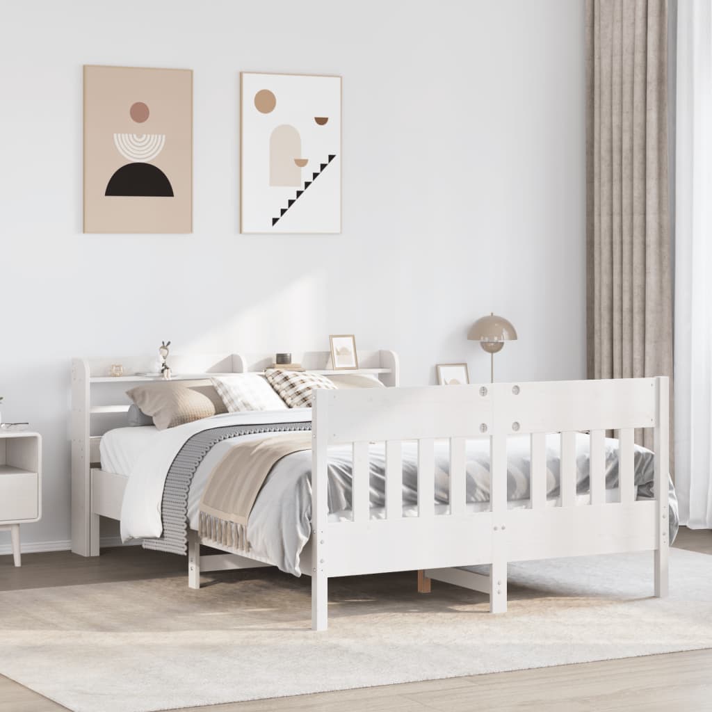 Bedframe zonder matras massief grenenhout wit 140x200 cm is nu te koop bij PeponiXL, paradijselijk wonen!