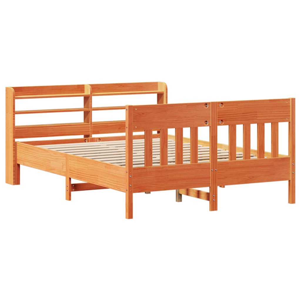 Bedframe zonder matras massief grenenhout wasbruin 140x200 cm is nu te koop bij PeponiXL, paradijselijk wonen!