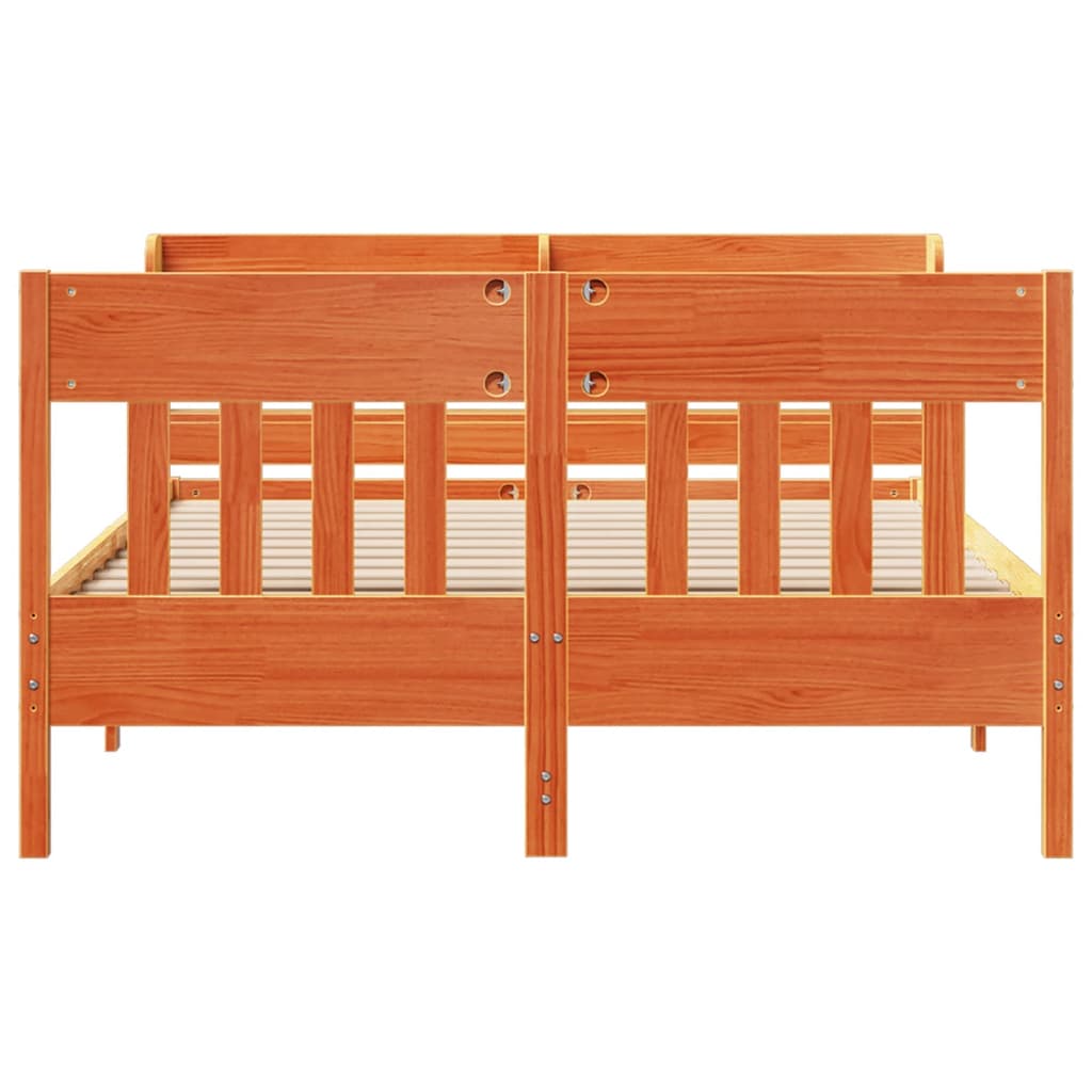 Bedframe zonder matras massief grenenhout wasbruin 140x200 cm is nu te koop bij PeponiXL, paradijselijk wonen!