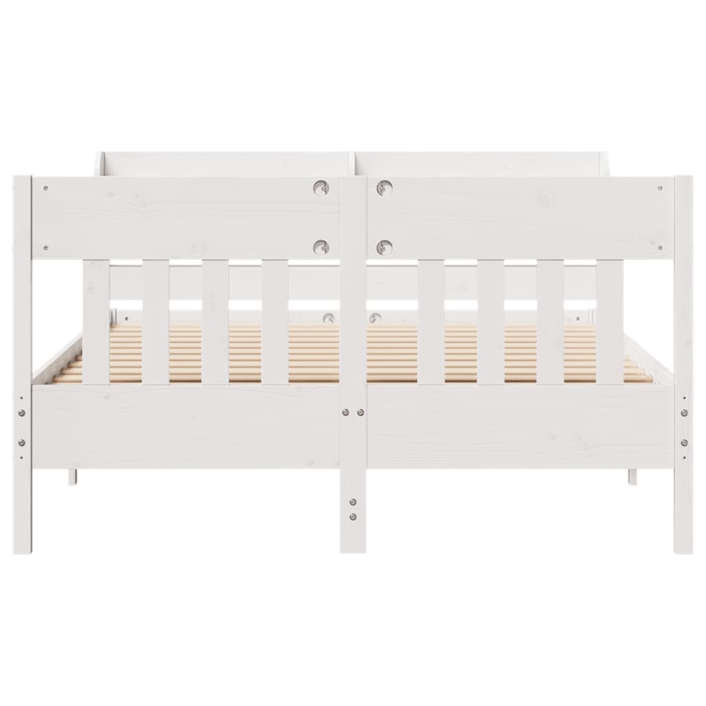 Bedframe zonder matras massief grenenhout wit 120x200 cm is nu te koop bij PeponiXL, paradijselijk wonen!