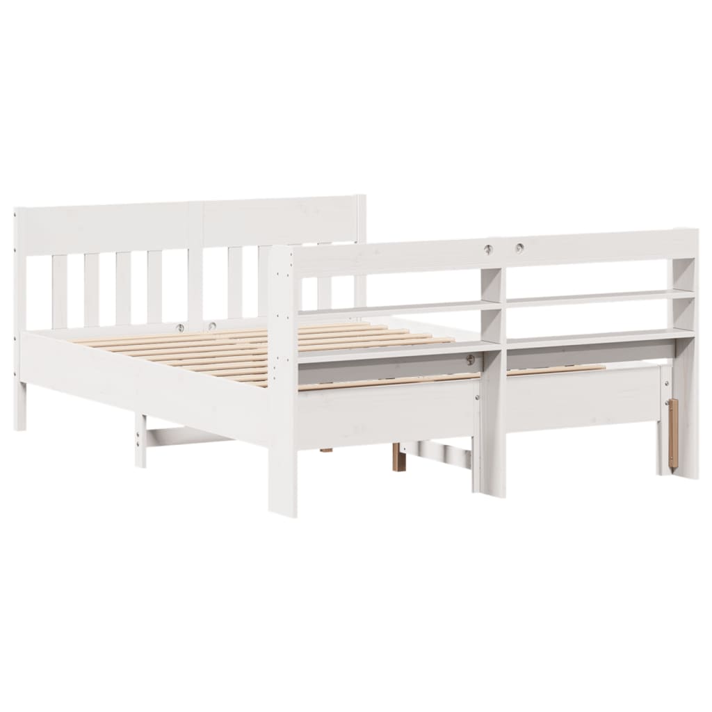 Bedframe zonder matras massief grenenhout wit 120x200 cm is nu te koop bij PeponiXL, paradijselijk wonen!