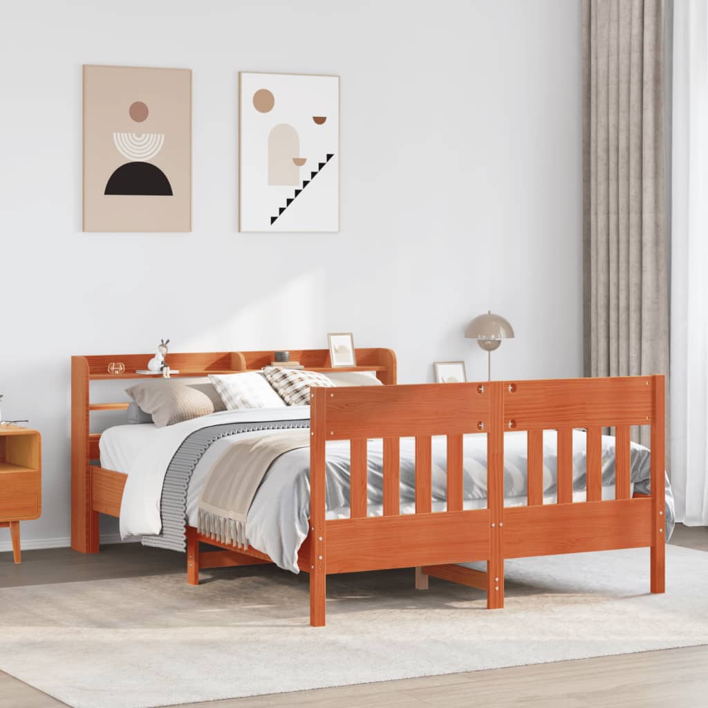 Bedframe zonder matras massief grenenhout wasbruin 120x200 cm is nu te koop bij PeponiXL, paradijselijk wonen!