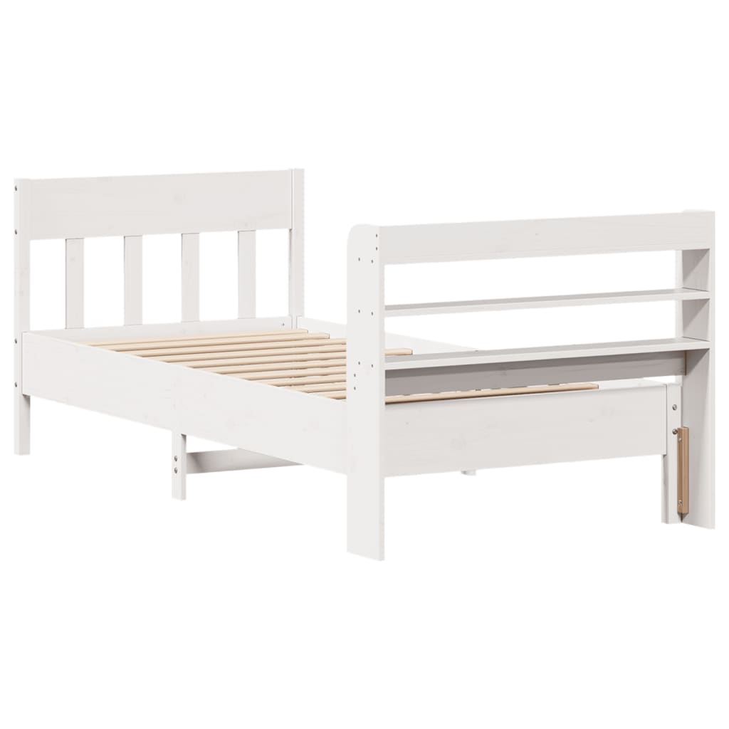 Bedframe zonder matras massief grenenhout wit 140x200 cm is nu te koop bij PeponiXL, paradijselijk wonen!