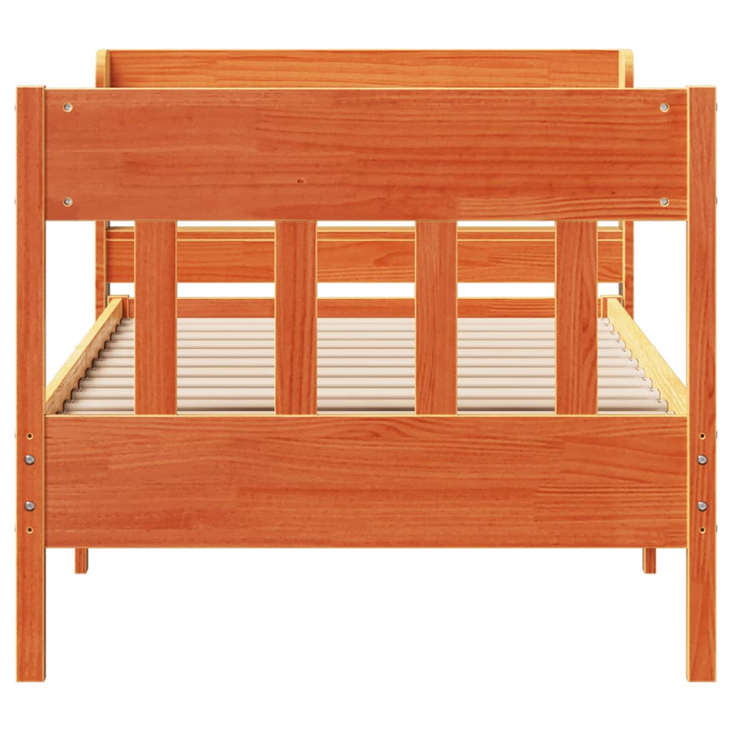 Bedframe zonder matras massief grenenhout wasbruin 100x200 cm is nu te koop bij PeponiXL, paradijselijk wonen!