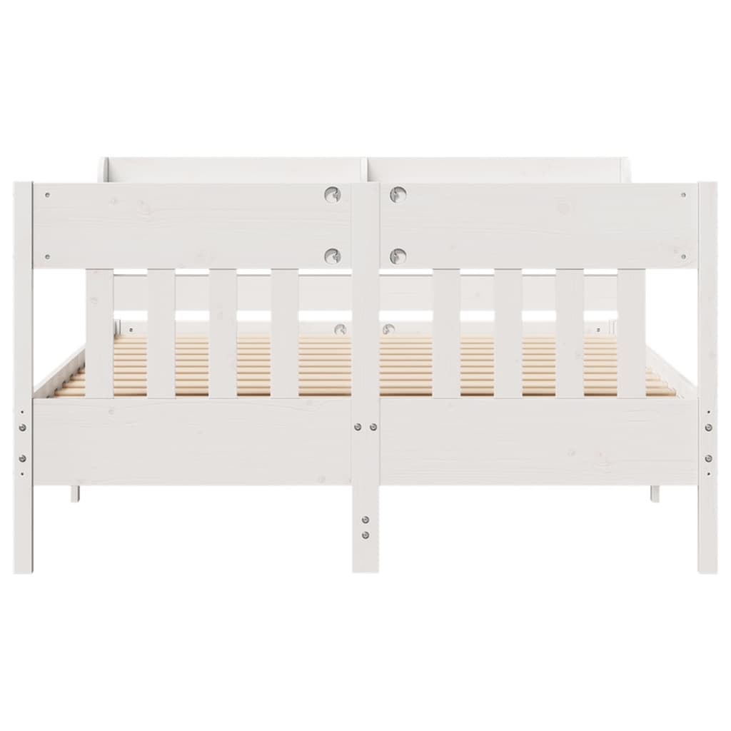 Bedframe zonder matras massief grenenhout wit 140x190 cm is nu te koop bij PeponiXL, paradijselijk wonen!