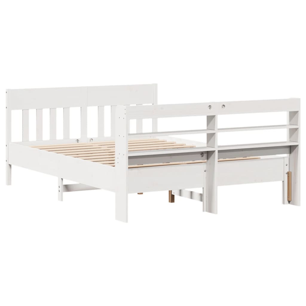 Bedframe zonder matras massief grenenhout wit 140x190 cm is nu te koop bij PeponiXL, paradijselijk wonen!