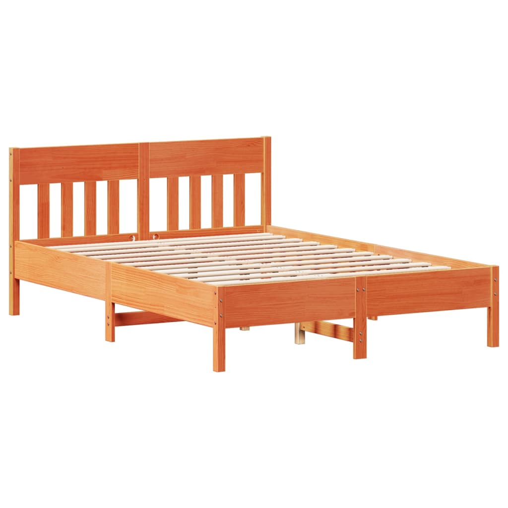 Bed met matras massief grenenhout wasbruin 140x190 cm is nu te koop bij PeponiXL, paradijselijk wonen!