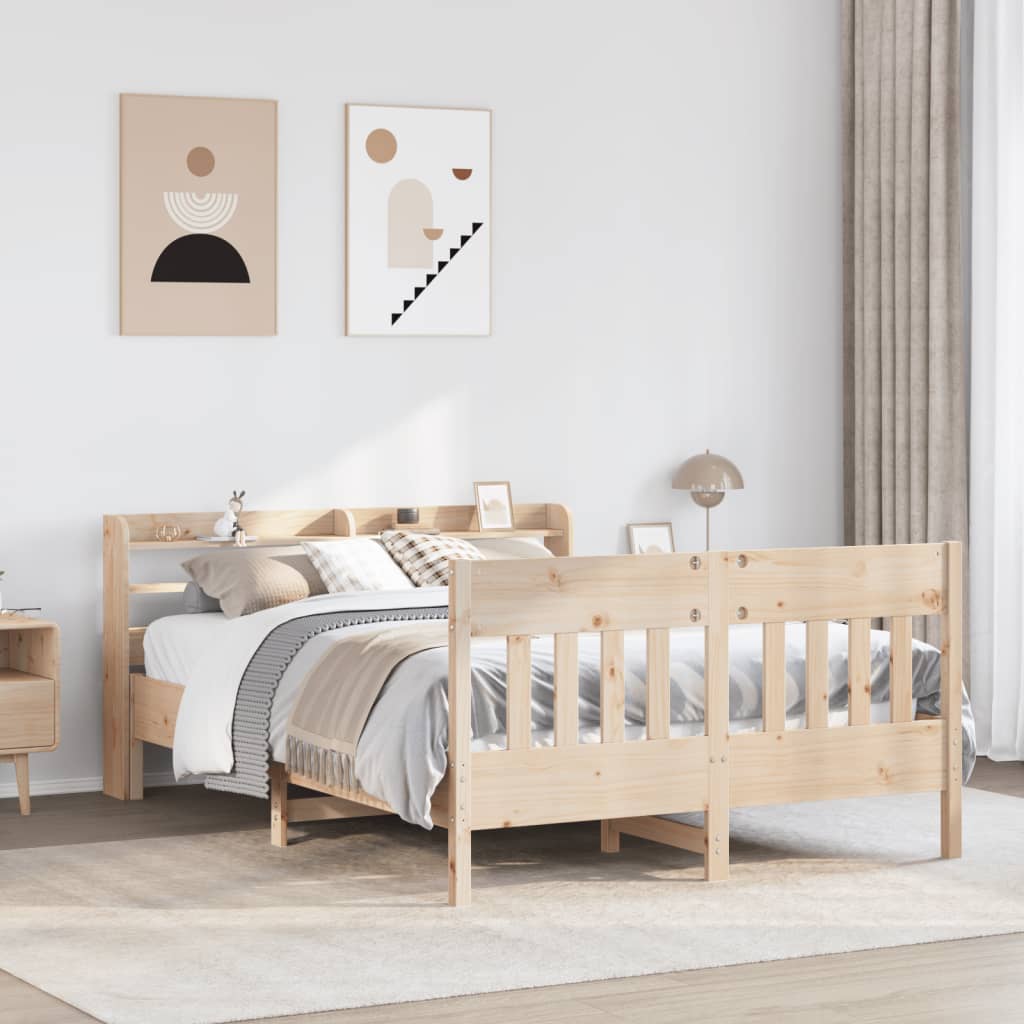 Bedframe zonder matras massief grenenhout 135x190 cm is nu te koop bij PeponiXL, paradijselijk wonen!
