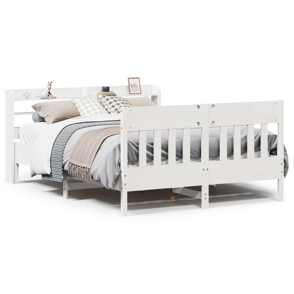 Bedframe zonder matras massief grenenhout wit 120x190 cm is nu te koop bij PeponiXL, paradijselijk wonen!