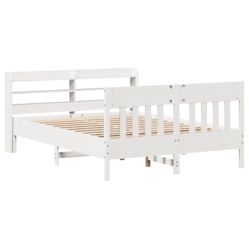Bedframe zonder matras massief grenenhout wit 120x190 cm is nu te koop bij PeponiXL, paradijselijk wonen!