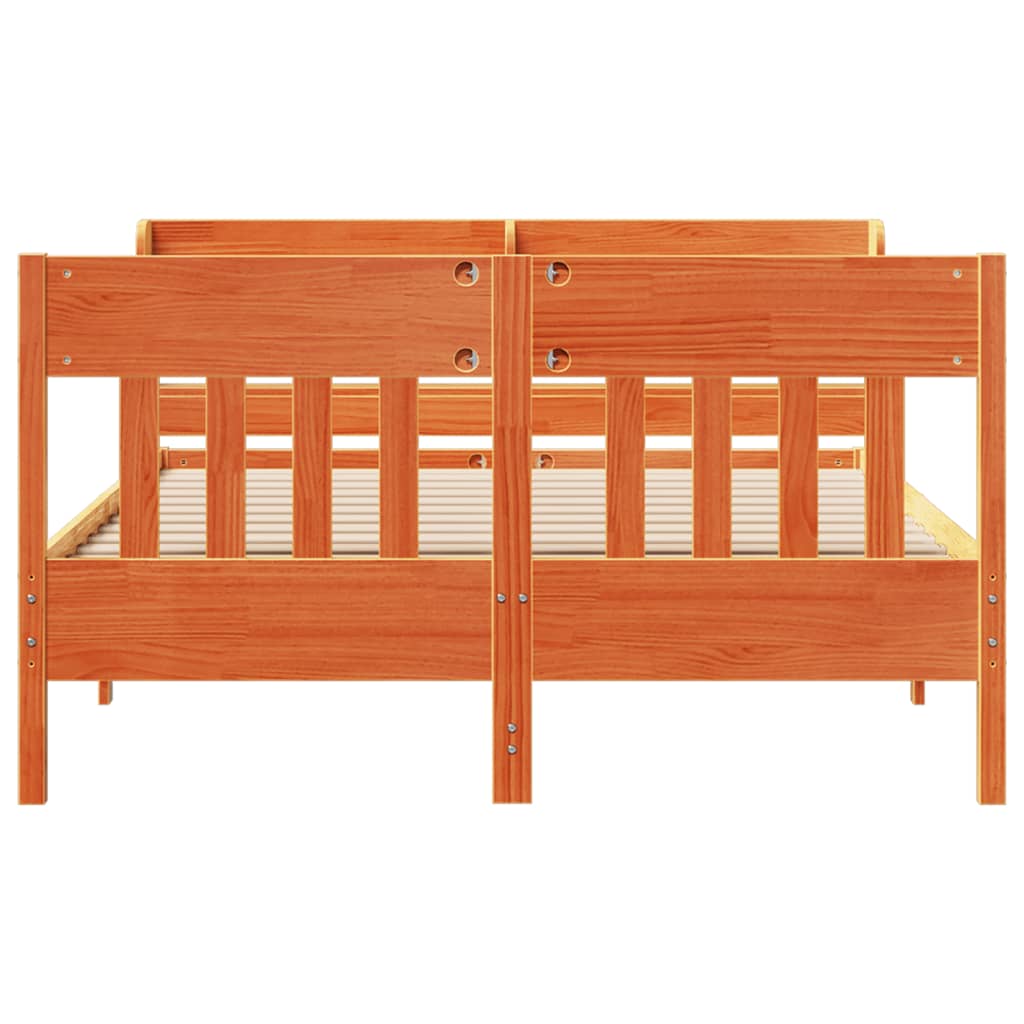 Bedframe zonder matras massief grenenhout wasbruin 120x190 cm is nu te koop bij PeponiXL, paradijselijk wonen!