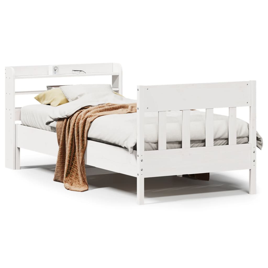 Bedframe zonder matras massief grenenhout wit 90x190 cm is nu te koop bij PeponiXL, paradijselijk wonen!