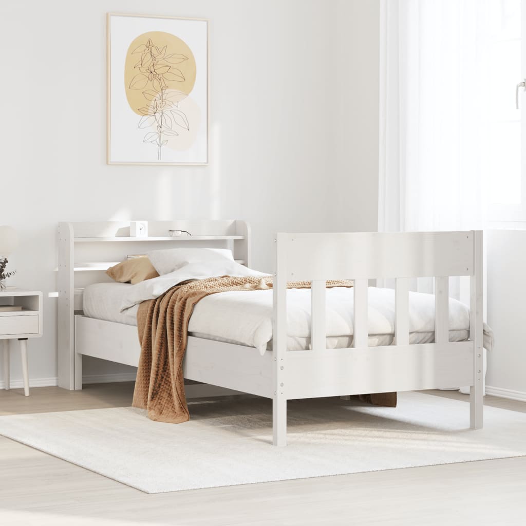 Bedframe zonder matras massief grenenhout wit 90x190 cm is nu te koop bij PeponiXL, paradijselijk wonen!