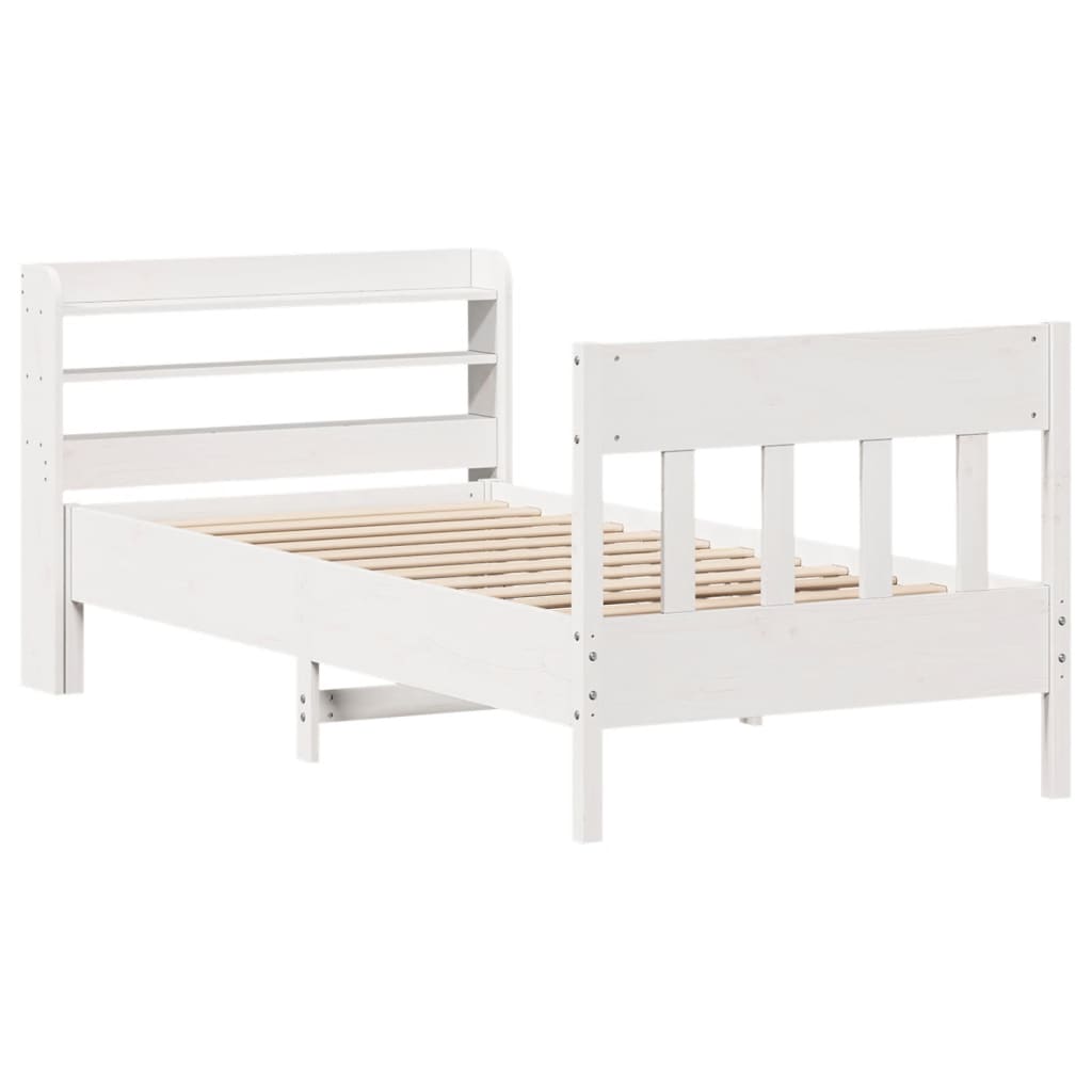 Bedframe zonder matras massief grenenhout wit 75x190 cm is nu te koop bij PeponiXL, paradijselijk wonen!
