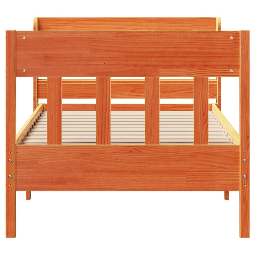 Bedframe zonder matras massief grenenhout wasbruin 75x190 cm is nu te koop bij PeponiXL, paradijselijk wonen!