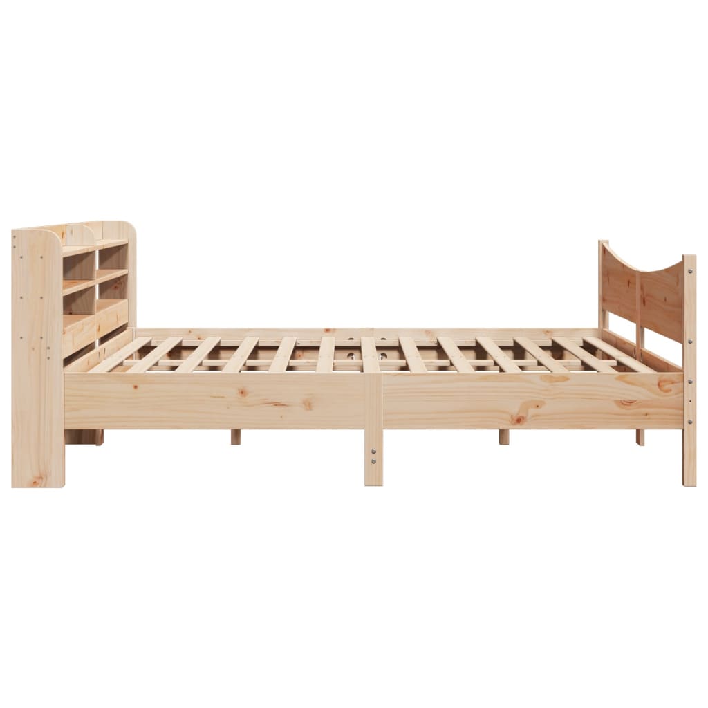 Bedframe met hoofdbord massief grenenhout 200x200 cm is nu te koop bij PeponiXL, paradijselijk wonen!