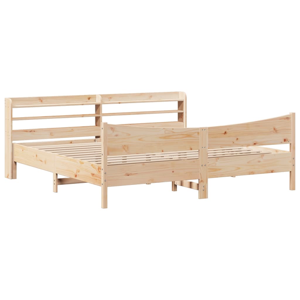 Bedframe met hoofdbord massief grenenhout 180x200 cm is nu te koop bij PeponiXL, paradijselijk wonen!