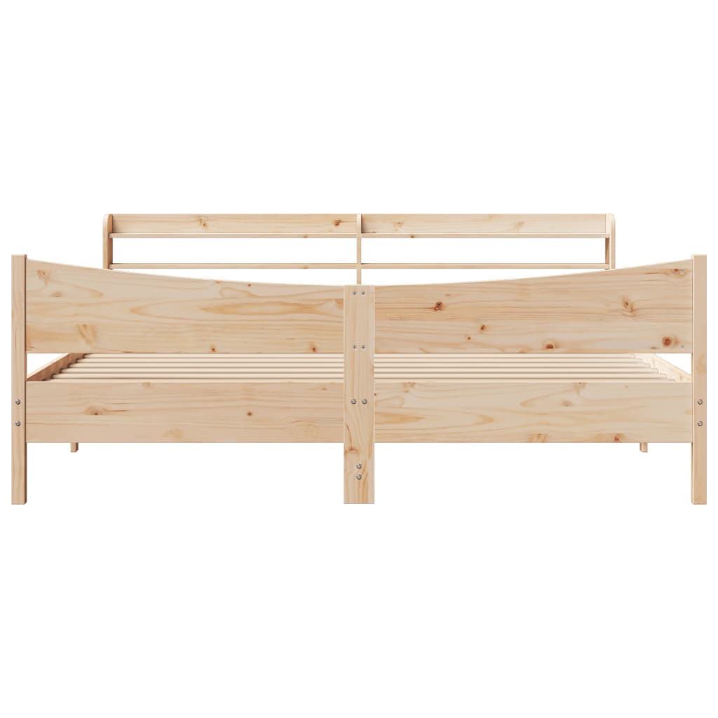 Bedframe met hoofdbord massief grenenhout 180x200 cm is nu te koop bij PeponiXL, paradijselijk wonen!