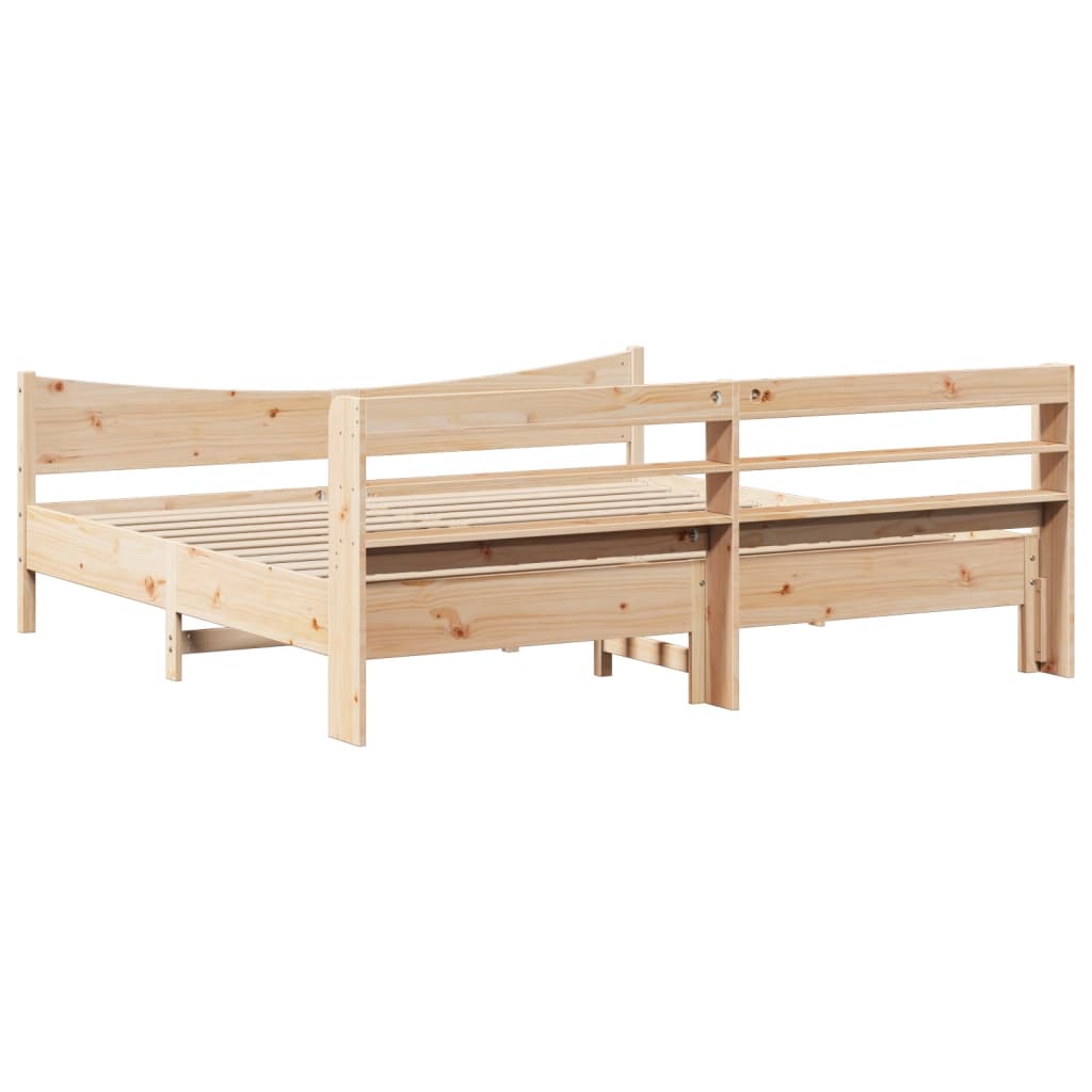 Bedframe met hoofdbord massief grenenhout 180x200 cm is nu te koop bij PeponiXL, paradijselijk wonen!