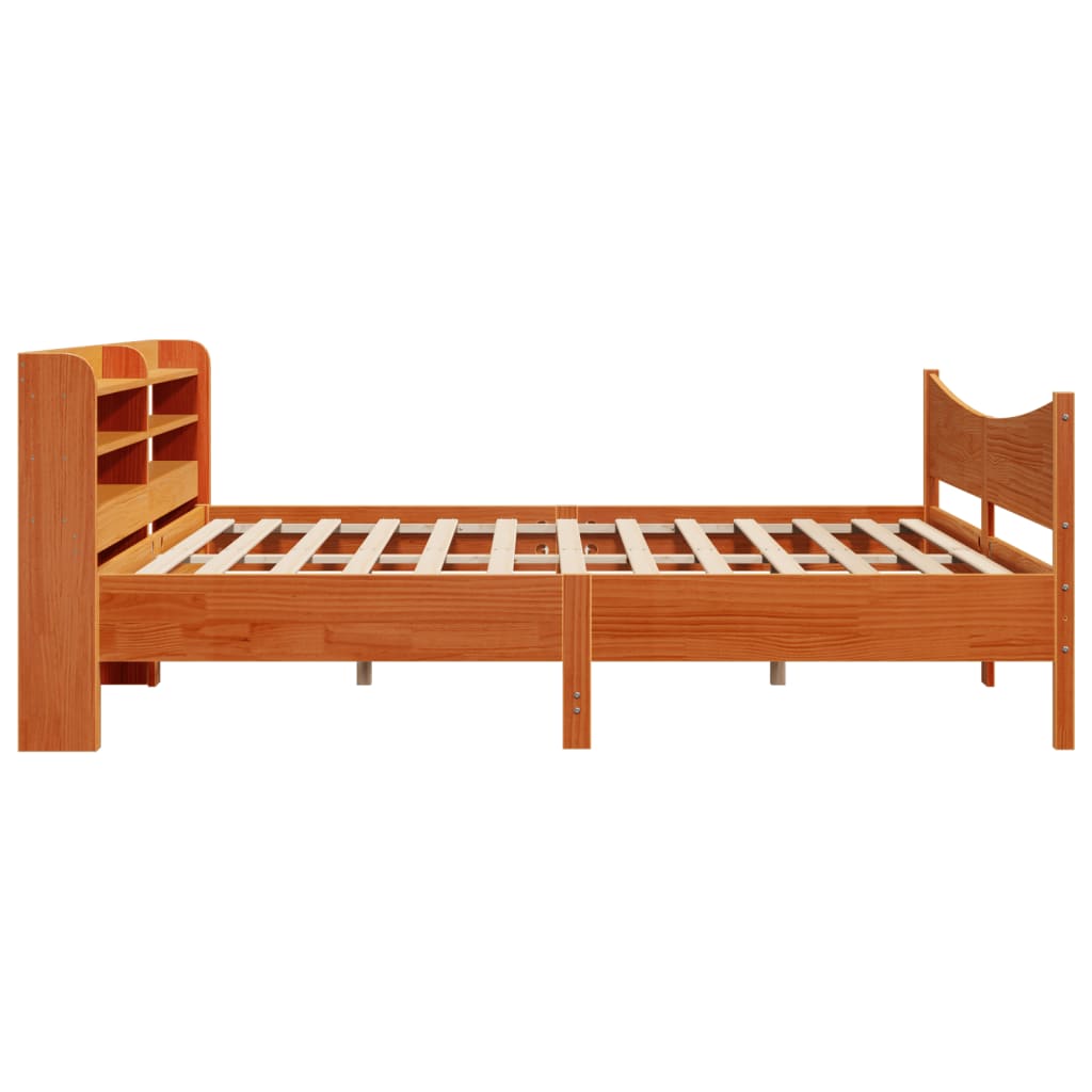 Bedframe met hoofdbord massief grenenhout wasbruin 180x200 cm is nu te koop bij PeponiXL, paradijselijk wonen!