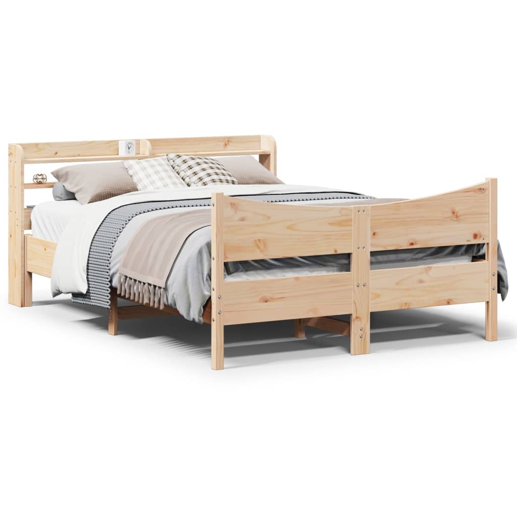 Bedframe met hoofdbord massief grenenhout 160x200 cm is nu te koop bij PeponiXL, paradijselijk wonen!