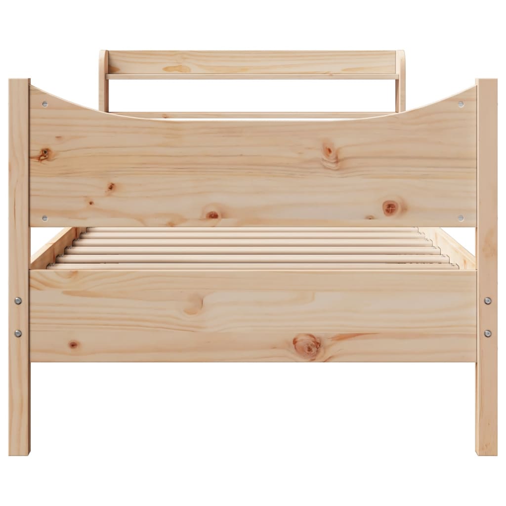Bedframe met hoofdbord massief grenenhout 90x200 cm is nu te koop bij PeponiXL, paradijselijk wonen!