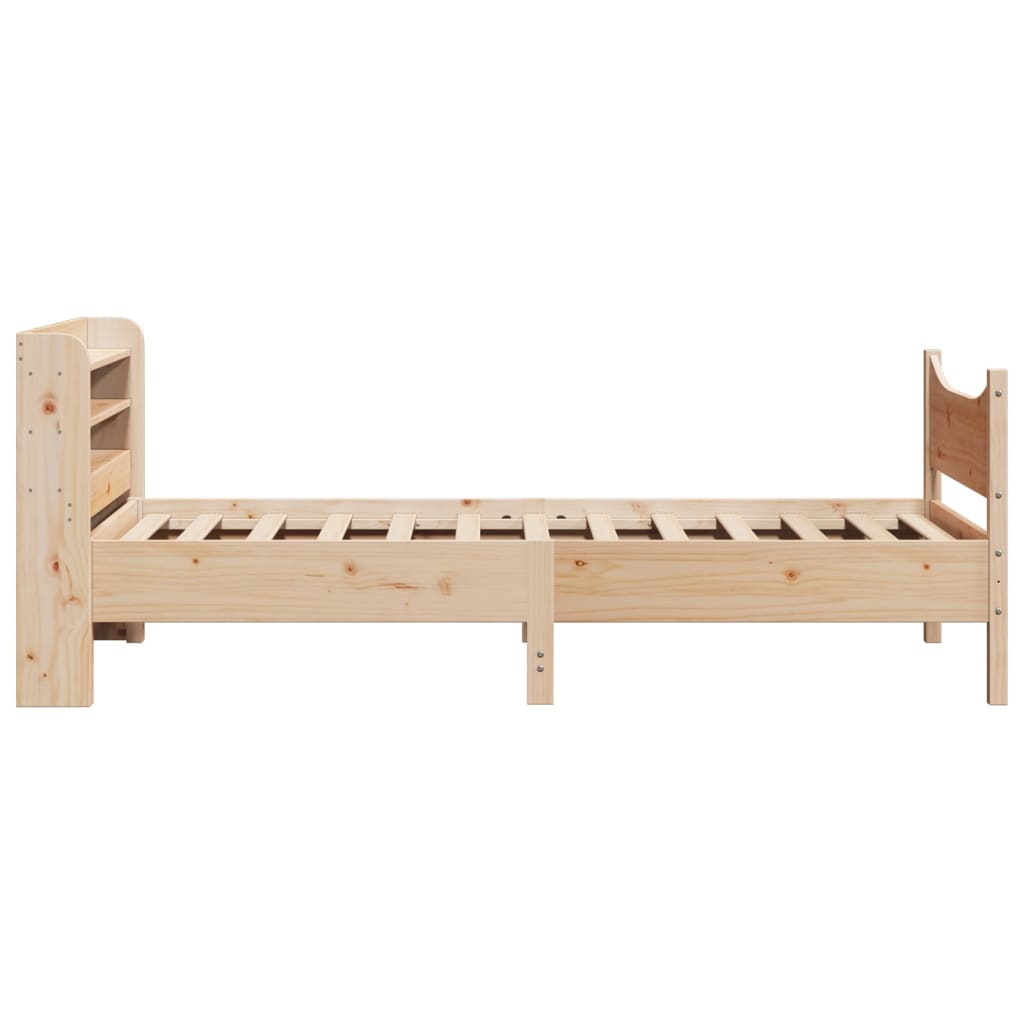 Bedframe met hoofdbord massief grenenhout 90x200 cm is nu te koop bij PeponiXL, paradijselijk wonen!