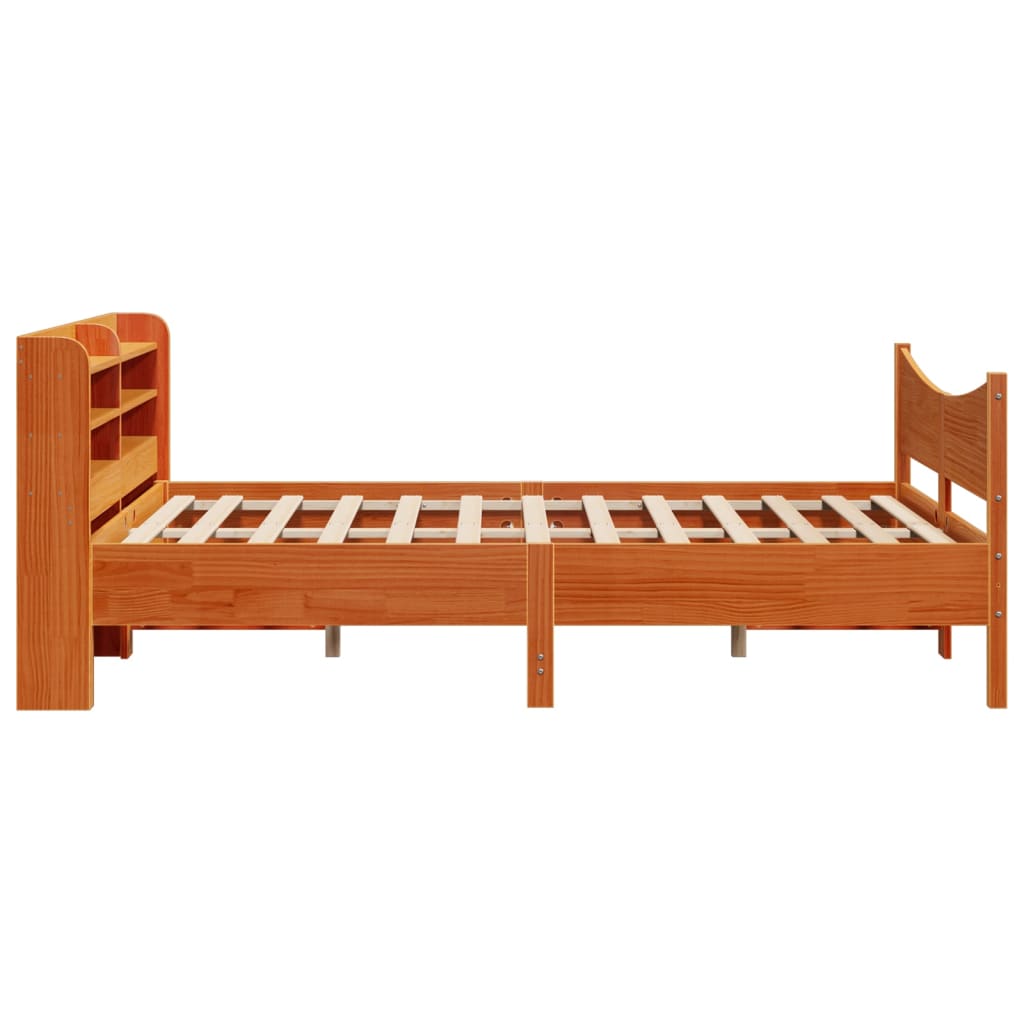 Bedframe met hoofdbord massief grenenhout wasbruin 140x190 cm is nu te koop bij PeponiXL, paradijselijk wonen!