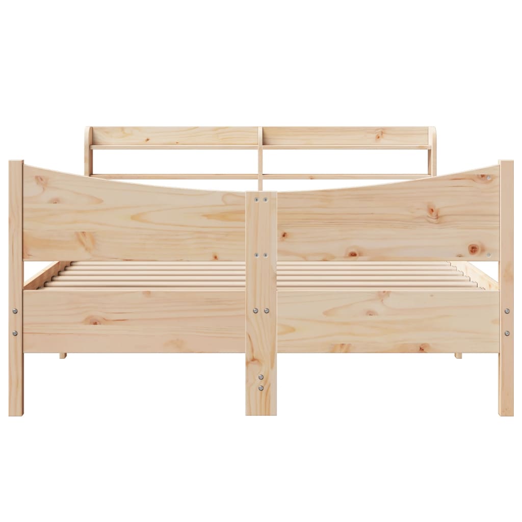 Bedframe met hoofdbord massief grenenhout 135x190 cm is nu te koop bij PeponiXL, paradijselijk wonen!